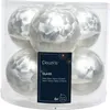 Weihnachtskugeln Glas 8cm 6 Stück - Weiß Eislack Produktbild-Vorschau 2
