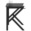 Gaming-Schreibtisch mit K-Gestell Schwarz 90x60x75 cm Produktbild-Vorschau 4