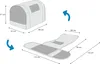 Diagram showing the dimensions of a pet carrier and its base. Produktbild-Vorschau