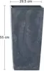 A tall, square planter with a concrete-like texture and dimensions indicated by measurement lines and text. Podgląd zdjęcia produktu