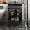 Badmöbel set 60cm Anthrazit Matt Badezimmermöbel Produktbild-Vorschau 3