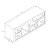 A technical drawing of a TV stand with dimensions indicated. Anteprima dell’immagine prodotto