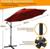 karpal 3m-3.5m Sonnenschirm Neigbar Ampelschirm Produktbild-Vorschau 2