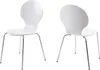 Two white chairs with chrome legs are shown against a white background. Podgląd zdjęcia produktu