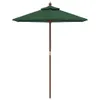 vidaXL Sonnenschirm mit Holzmast Grün 196x231 cm Produktbild-Vorschau 3