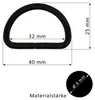 10 stabile Halbringe D-Ringe Metallring Halbrund Ring Produktbild-Vorschau 2