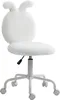 A white, fluffy office chair with bunny ears. Podgląd zdjęcia produktu