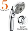5 Strahlarten Handbrause Hochdruck Duschkopf Regendusche Produktbild-Vorschau 2