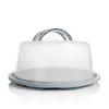 BigDean Kuchen Transportbox Rund in Pastell Grau – mit Produktbild-Vorschau 1