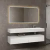 doporro Meuble de Salle de Bain Blanc Mat Ensemble de 2 Voir les images du produit 4
