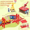AIYAPLAY Holzeisenbahn Set 133 Stück Eisenbahn Set mit Produktbild-Vorschau 6