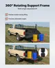 A pickup truck with a hoist system attached to its tailgate, lifting two barrels. Podgląd zdjęcia produktu