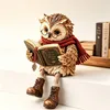 Lesende Eule Figur – Süße Eulenstatue mit Buch & runder Produktbild-Vorschau 1
