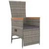 vidaXL 9-tlg. Garten-Essgruppe mit Kissen Grau Poly Rattan Produktbild-Vorschau 6