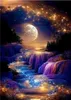 Diamantmosaik, Mond, goldene Landschaft, 30x40 cm, kreative Produktbild-Vorschau 1