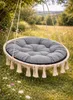 Rundes Gartenkissen 130 cm Grau – wasserabweisendes Outdoor Produktbild-Vorschau 9