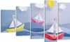 Bild auf Leinwand - Leinwandbild - Origami boot meer himmel Produktbild-Vorschau 1