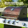Outsunny Gasgrill 10,5 KW 4 Brenner BBQ Grillwagen Produktbild-Vorschau 6