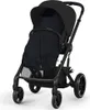 A black Cybex stroller footmuff is shown against a white background. Produktbild-Vorschau