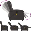 vidaXL Sedia per massaggi marrone scuro in vera pelle Anteprima dell’immagine prodotto 5