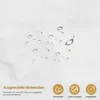 A close-up of water droplets on a marble-patterned surface, with marketing icons and text at the bottom. Produktbild-Vorschau