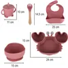 Silikon-Geschirrset für Babys, Krabendesign, 9-teilig, Produktbild-Vorschau 5