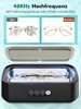 A product image showing an ultrasonic cleaner with a demonstration of its cleaning capability. Produktbild-Vorschau
