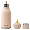 A pink unicorn-themed insulated water bottle with its cap and a separate unicorn head accessory shown on a white background. Anteprima dell’immagine prodotto