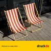 Chaise longue - à larges rayures - orange - pliable - en Voir les images du produit 5