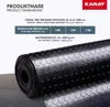 A rolled-up black rubber mat with a circular pattern is shown, with product dimensions and specifications displayed above. Podgląd zdjęcia produktu