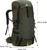 A green hiking backpack with dimensions indicated. Náhľad obrázku produktu