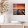 DEQORI Glasbild Echtglas 30x30 cm 'Steg ins Abendrot' Produktbild-Vorschau 4