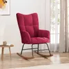 vidaXL Sedia a dondolo in velluto rosso vino Anteprima dell’immagine prodotto 1