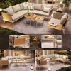 Set divano da giardino a forma di L Merax con 2 tavolini e Anteprima dell’immagine prodotto 5