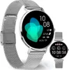 A smartwatch with a silver mesh band is displayed against a white background. A smaller, secondary image of the same smartwatch is shown to the right. Anteprima dell’immagine prodotto