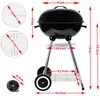Kugelgrill Holzkohlegrill Runder Grill mit Deckel Produktbild-Vorschau 2