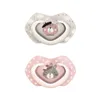 Two pacifiers with cartoon animal designs. Produktbild-Vorschau