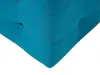 Close-up of the corner of a teal upholstered ottoman. Podgląd zdjęcia produktu
