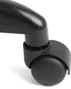 A close-up of a black caster wheel attached to a black furniture leg. Podgląd zdjęcia produktu