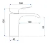 A technical drawing of a faucet with dimensions indicated. Náhled obrázku produktu