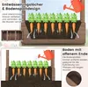 Diagrams illustrating drainage and soil features of a raised garden bed. Produktbild-Vorschau