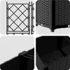 A collage of four close-up images showing details of a black planter box and a trellis. Anteprima dell’immagine prodotto