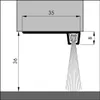A technical drawing showing the dimensions and application of a door bottom seal. Produktbild-Vorschau