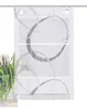 A close-up of a window blind with a circular pattern and tulips in a vase. Produktbild-Vorschau
