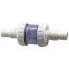 A white and blue check valve with clear plastic housing, shown against a white background. Produktbild-Vorschau