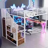 Hochbett mit Schreibtisch und LED-Beleuchtung, 140x200cm, Produktbild-Vorschau 4