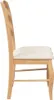 A side view of a single wooden chair with a beige cushion. Anteprima dell’immagine prodotto