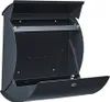 An open, dark gray metal mailbox is shown against a white background. Voir les images du produit