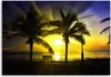 Leinwandbild palmen bei sonnenuntergang gelb 90x60 cm Feeby Produktbild-Vorschau 3