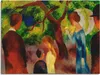 ARTland Leinwandbild Große Promenade: Leute im Garten Produktbild-Vorschau 1
